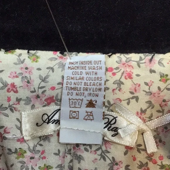 VTG American Rag Black Cotton Velveteen Cropped Lined Jacket - Picture 4 of 16